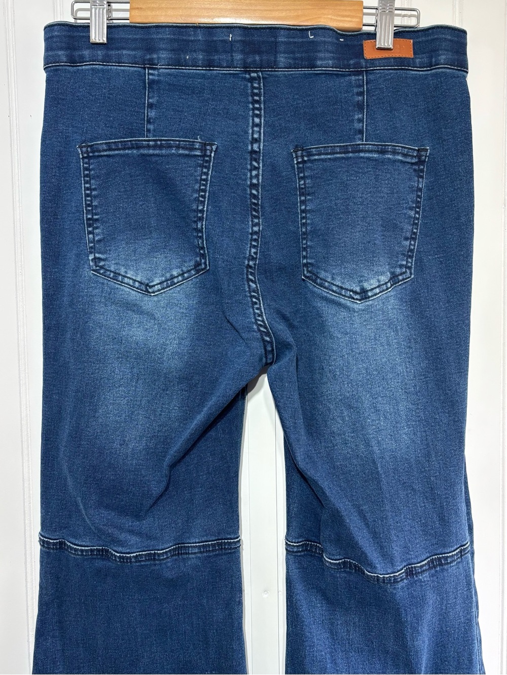 Umgee Denim Bell Bottom Flare Boho Jeans Raw Hem Stretch Size 13 Juniors Retro - Picture 6 of 14
